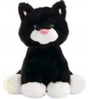 Gund "Animal Chatter Cat" 4吋可愛黑色發聲小貓毛絨公仔